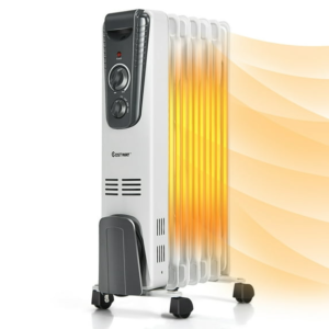 Costway 1500W Electric Oil‑Filled Radiator Space Heater – 5.7 Fin, Thermostat, Radiant Heating