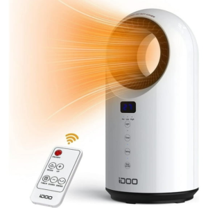 iDOO 1500W Ceramic Space Heater – Portable, Remote, 300 sq.ft